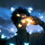 Avatar tiktok đẹp nam có bướm đậu trên mặt