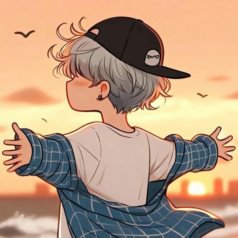 Avatar tiktok đẹp nam dang tay đón hoàng hôn