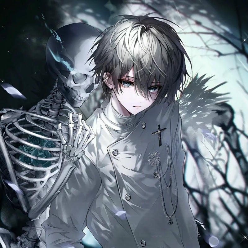 Avatar tiktok đẹp nam khung xương trắng ma mị