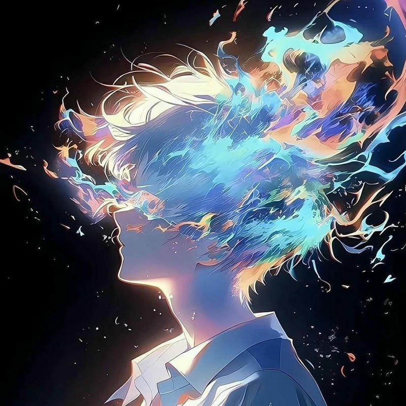 Avatar tiktok đẹp nam tóc màu galaxy rực rỡ