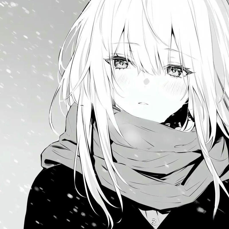 Avatar trắng tinh anime nữ quàng khăn len mùa đông lạnh