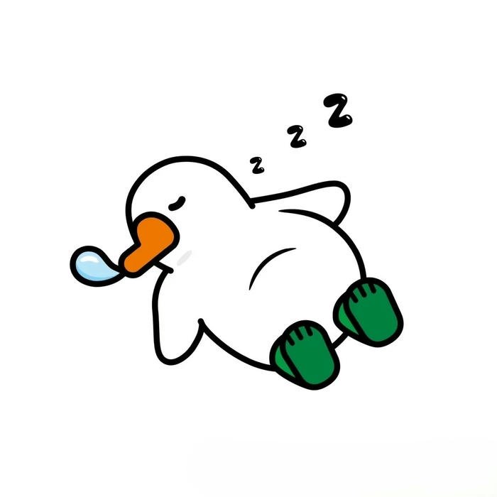 Avatar vịt cute hoạt hình đang ngủ nướng rất đáng yêu
