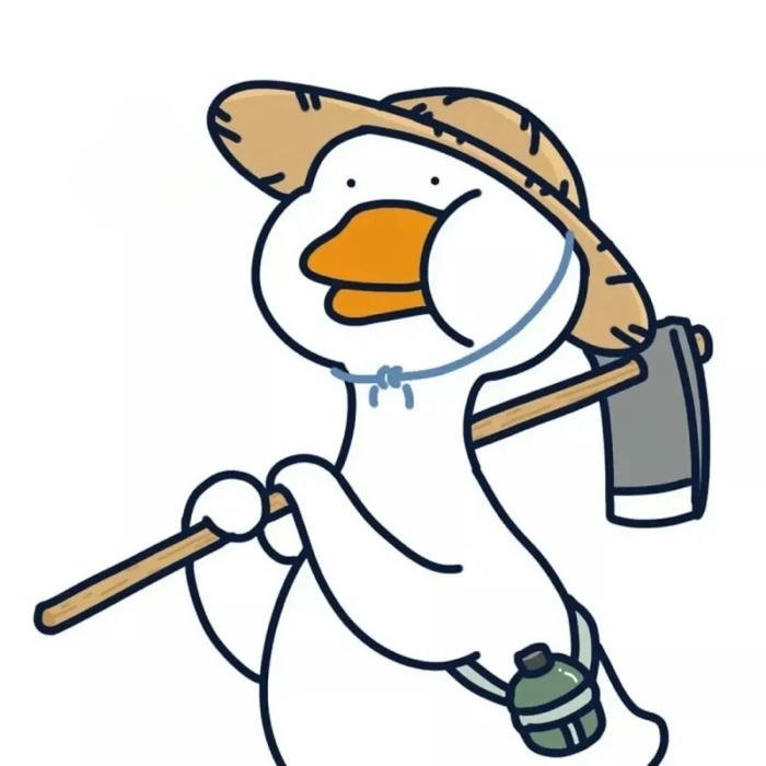 Avatar vịt meme cầm gậy đi phượt biểu cảm hài hước