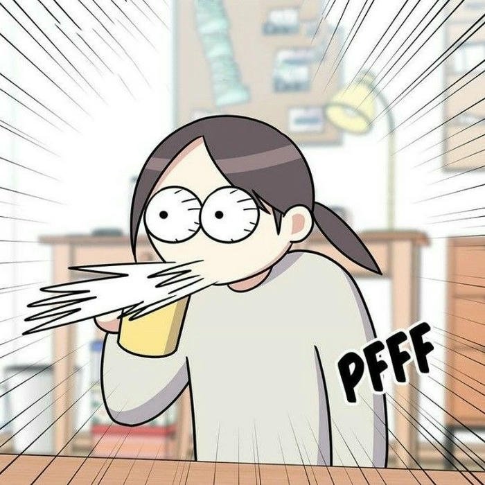 Avatar vô tri anime cô gái đeo kính phun nước hài hước