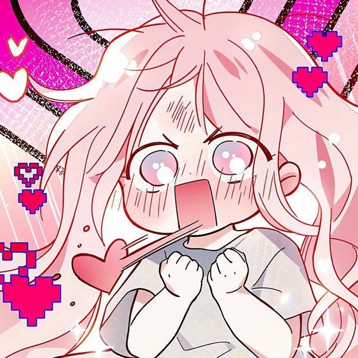 Avatar vô tri anime cô gái mắt trái tim phấn khích tột độ