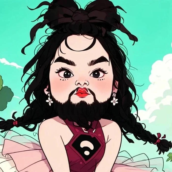 Avatar vô tri đàn ông râu quai nón thắt bím