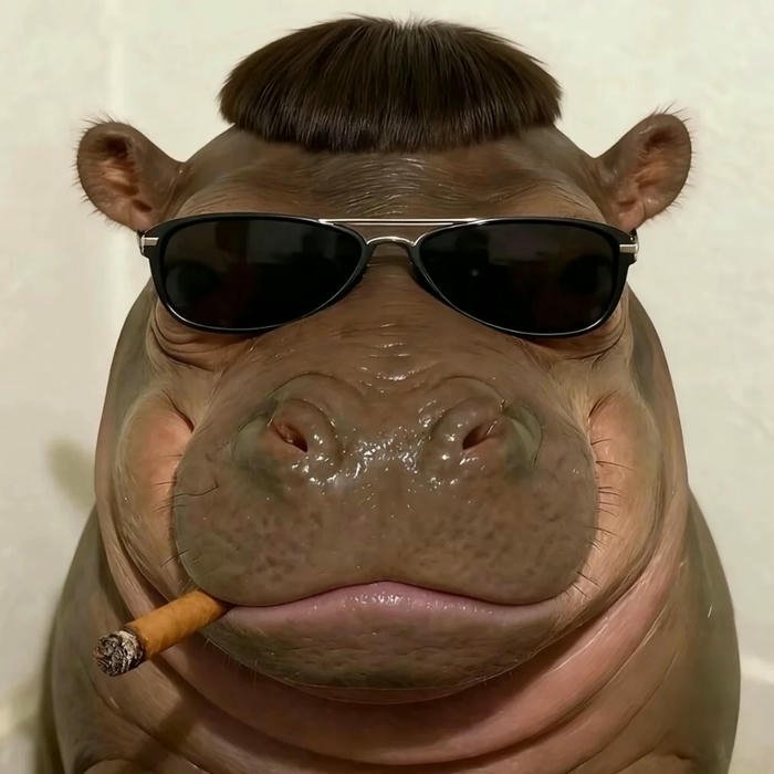 Avatar vô tri hà mã đeo kính đen ngậm tẩu thuốc