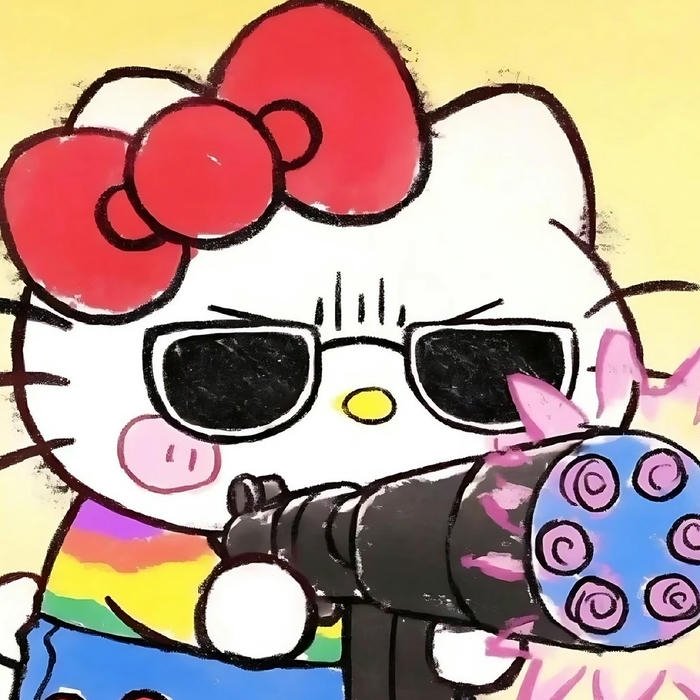 Avatar vô tri mèo Hello Kitty cầm súng rất ngầu
