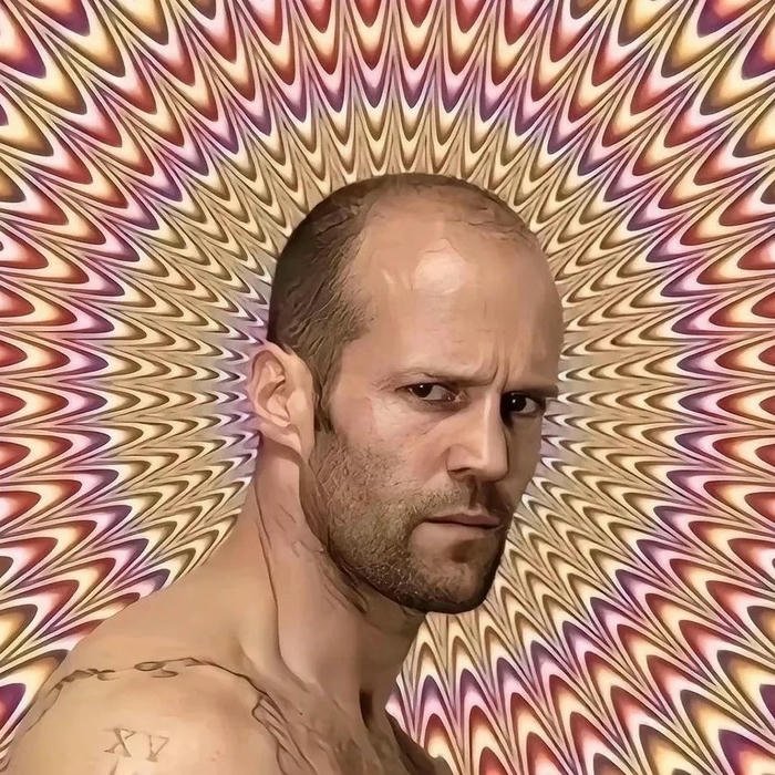 Avatar vô tri người đàn ông trọc trên nền ảo