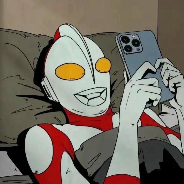 Avatar vô tri siêu nhân điện quang cầm điện thoại