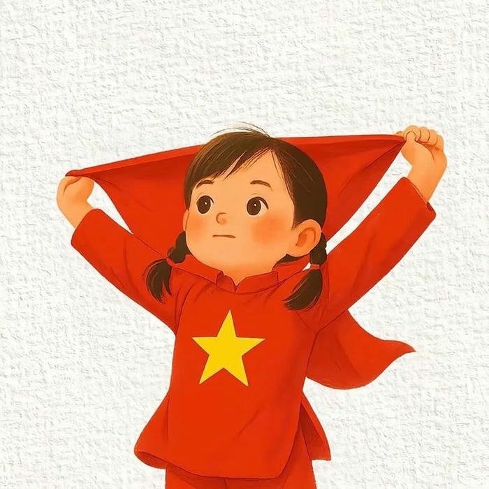 Avatar yêu nước cô gái cầm lá cờ lớn