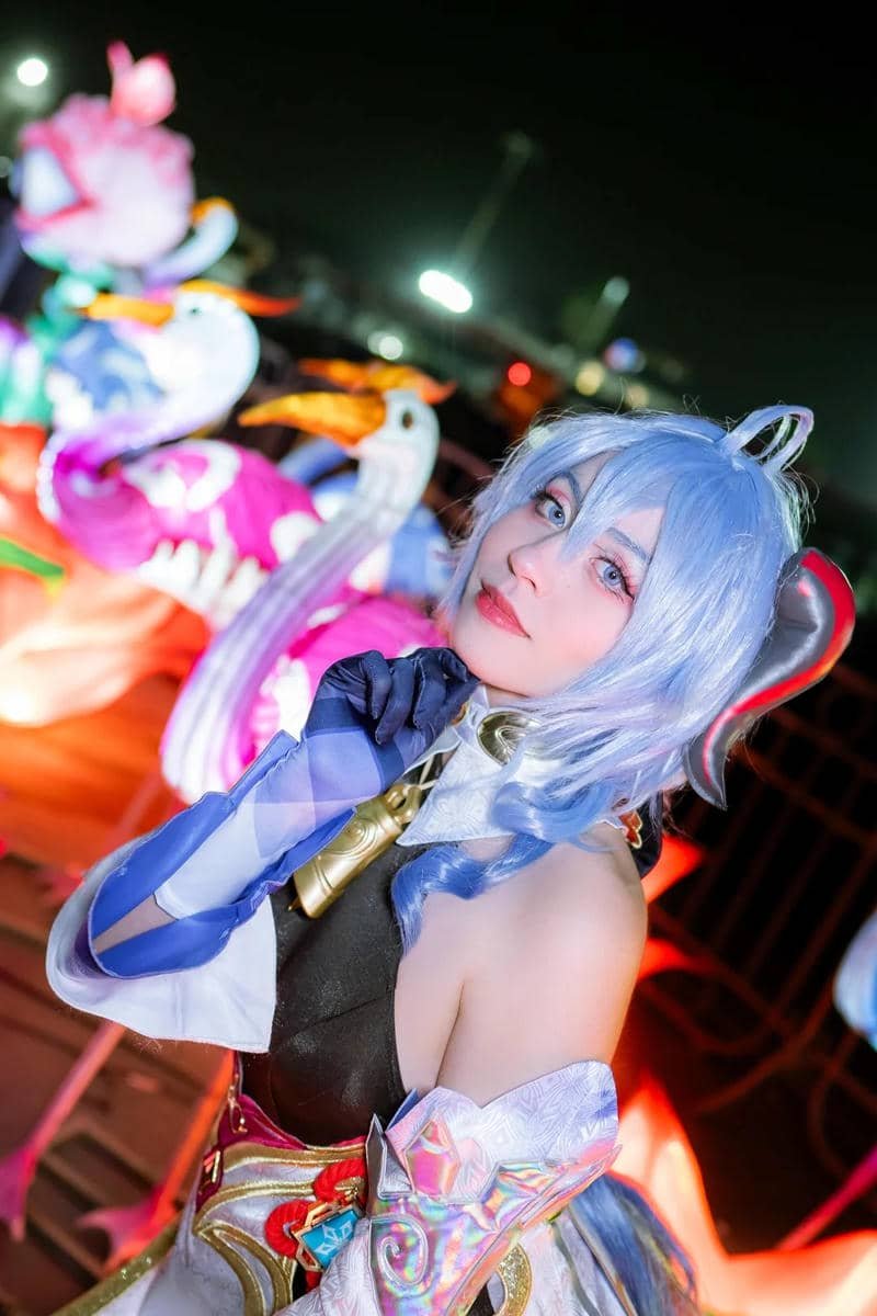 Cosplay Ganyu đáng yêu với phụ kiện sừng Qilin