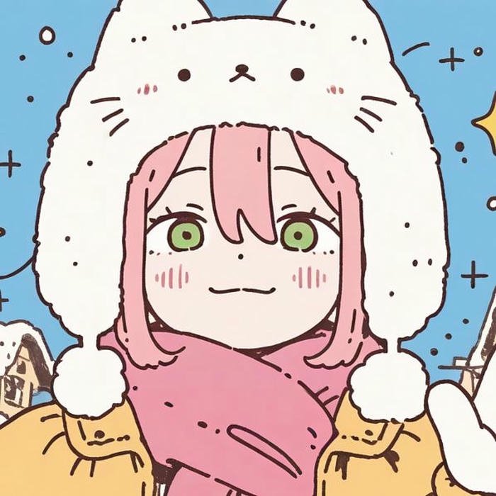 Discord avatar bé gái đội mũ gấu trắng mùa đông