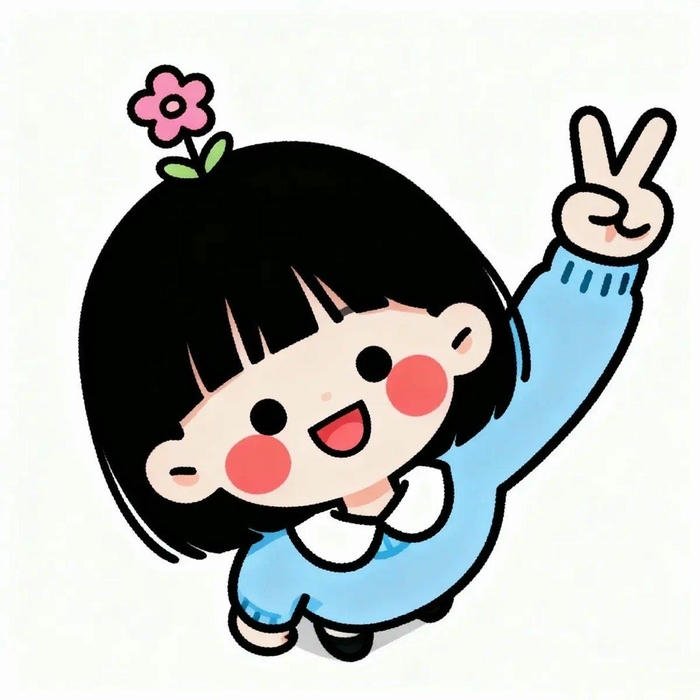 Discord avatar bé gái tóc ngắn giơ tay chào vui