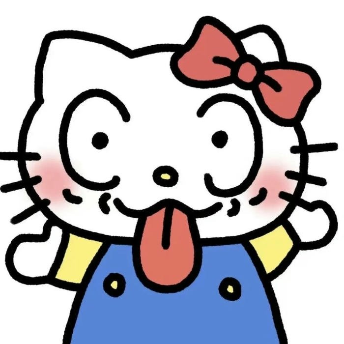 Hello kitty hài hước lè lưỡi làm mặt xấu tinh nghịch