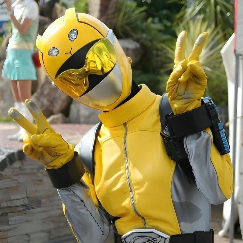 Hình ảnh nữ chiến binh vàng tạo dáng nhí nhảnh