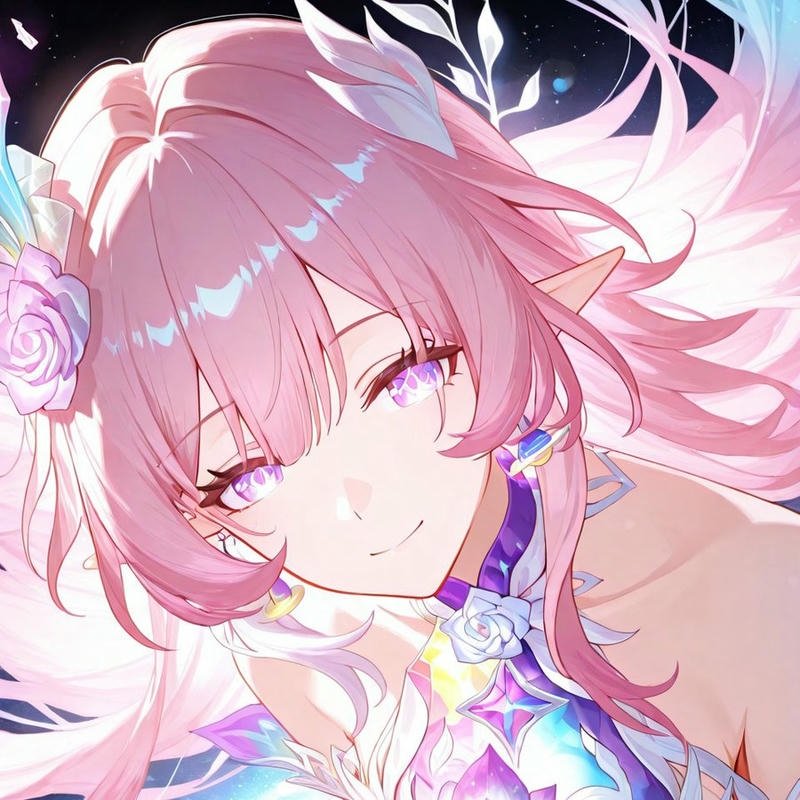 Hình anime nữ cute tóc hồng mắt long lanh rực rỡ