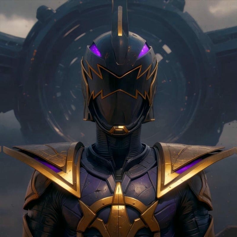 Hình chiến binh bóng đêm giáp đen mắt vàng ngầu