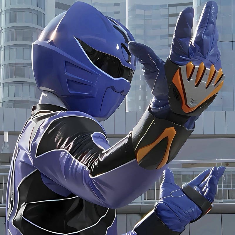 Hình chiến binh xanh dương quyền pháp sói hoang dã