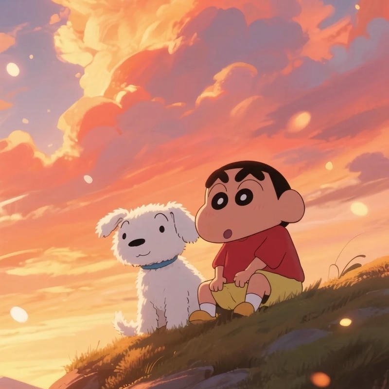 Hình nền Shin và bạch tuyết ngắm hoàng hôn lãng mạn