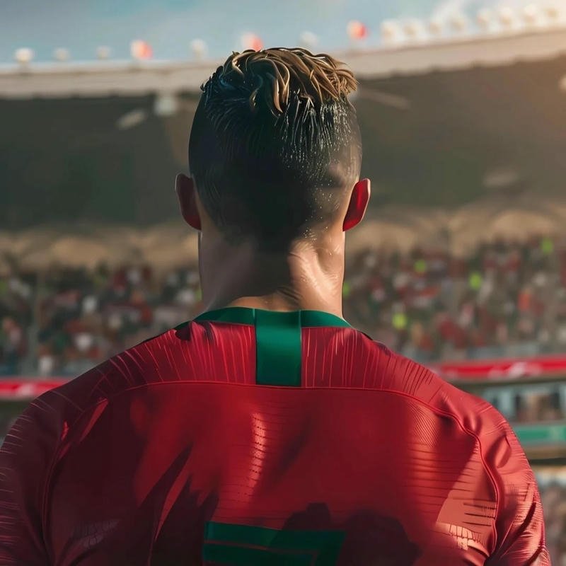 Hình nền cầu thủ bóng đá quay lưng nhìn sân vận động