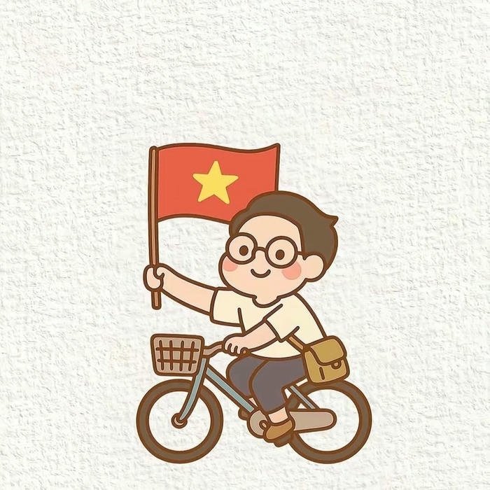 Hình nền cờ Việt Nam bé trai áo vàng dễ thương