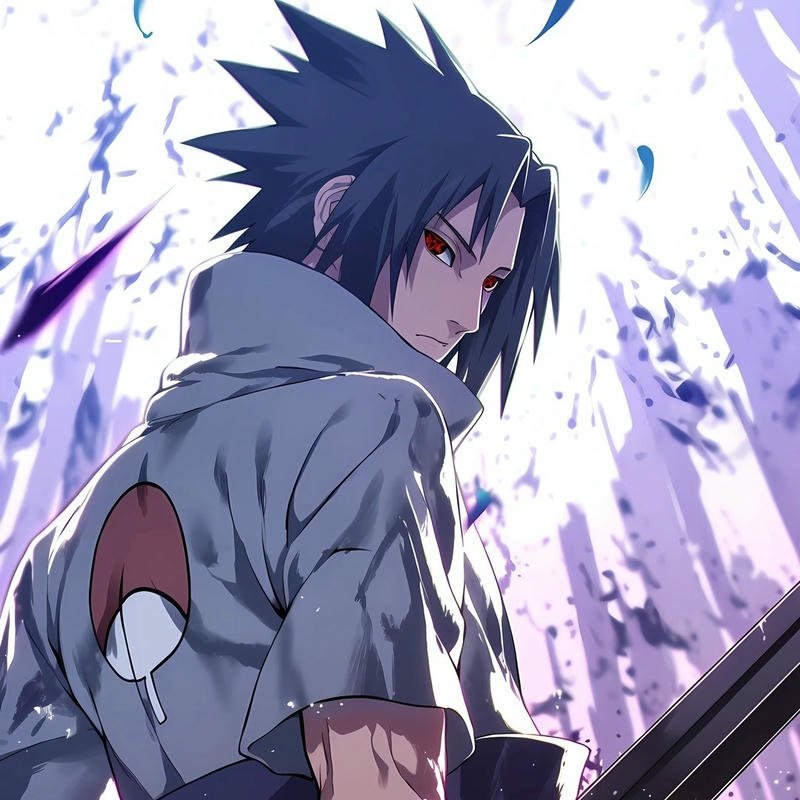 Hình vẽ chì sasuke quay lưng ấn chú nguyền