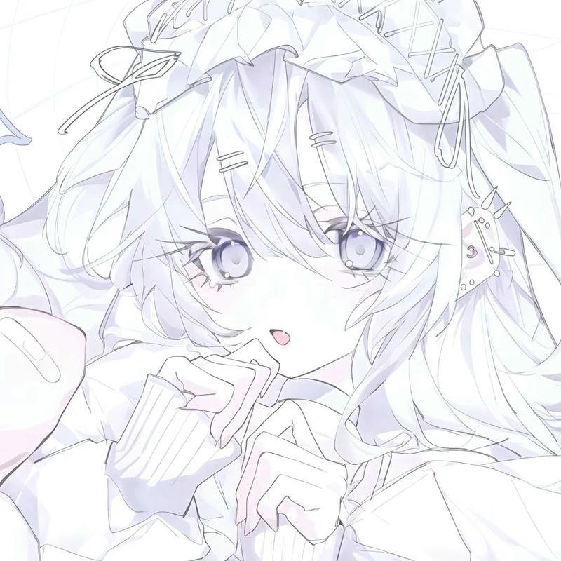 Hình vẽ phác thảo anime nữ tóc rối mắt to tròn