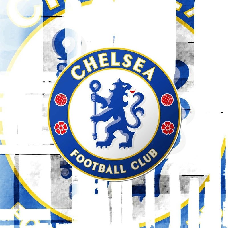 Logo Chelsea phong cách nghệ thuật loang màu trắng xanh