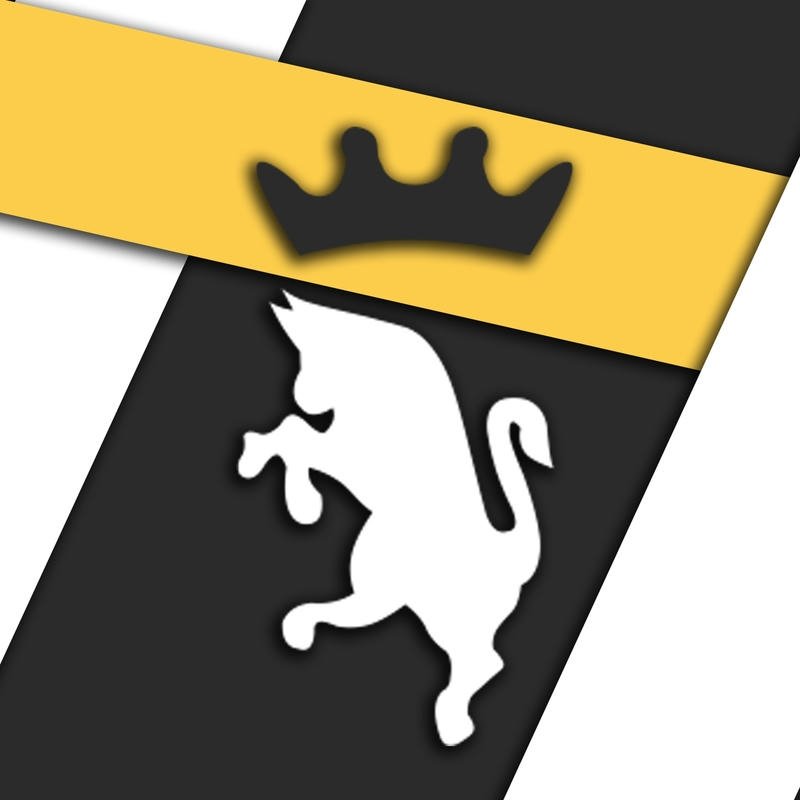 Logo bóng đá hình sư tử trắng nền đen vàng