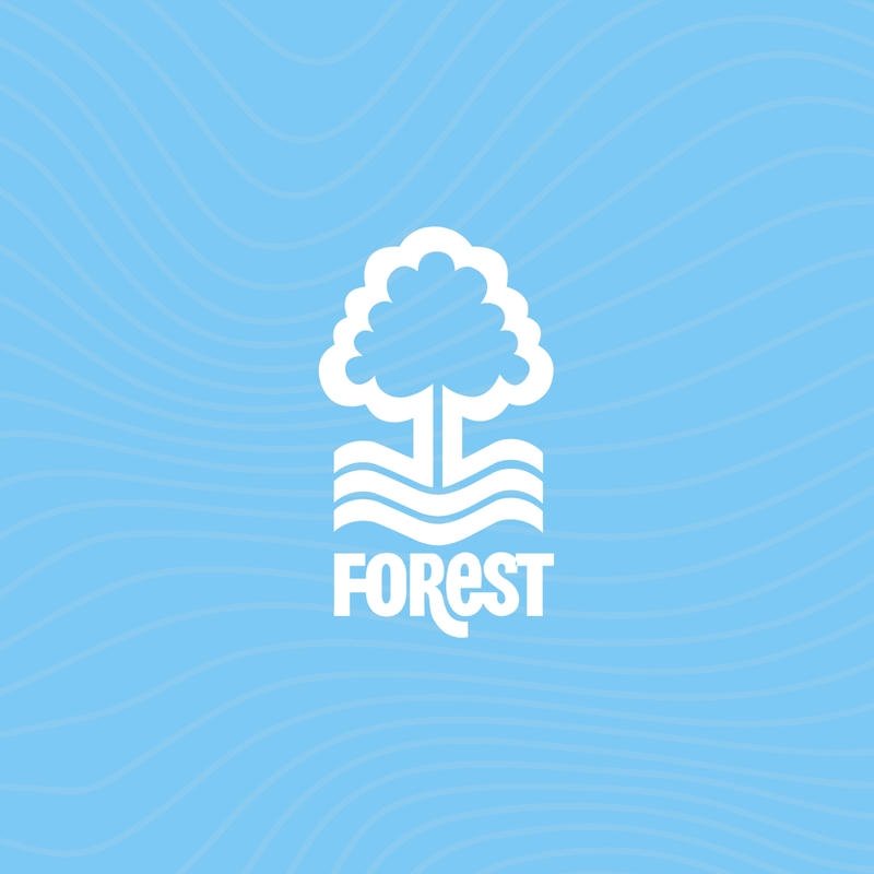 Logo câu lạc bộ bóng đá Nottingham Forest nền xanh dương
