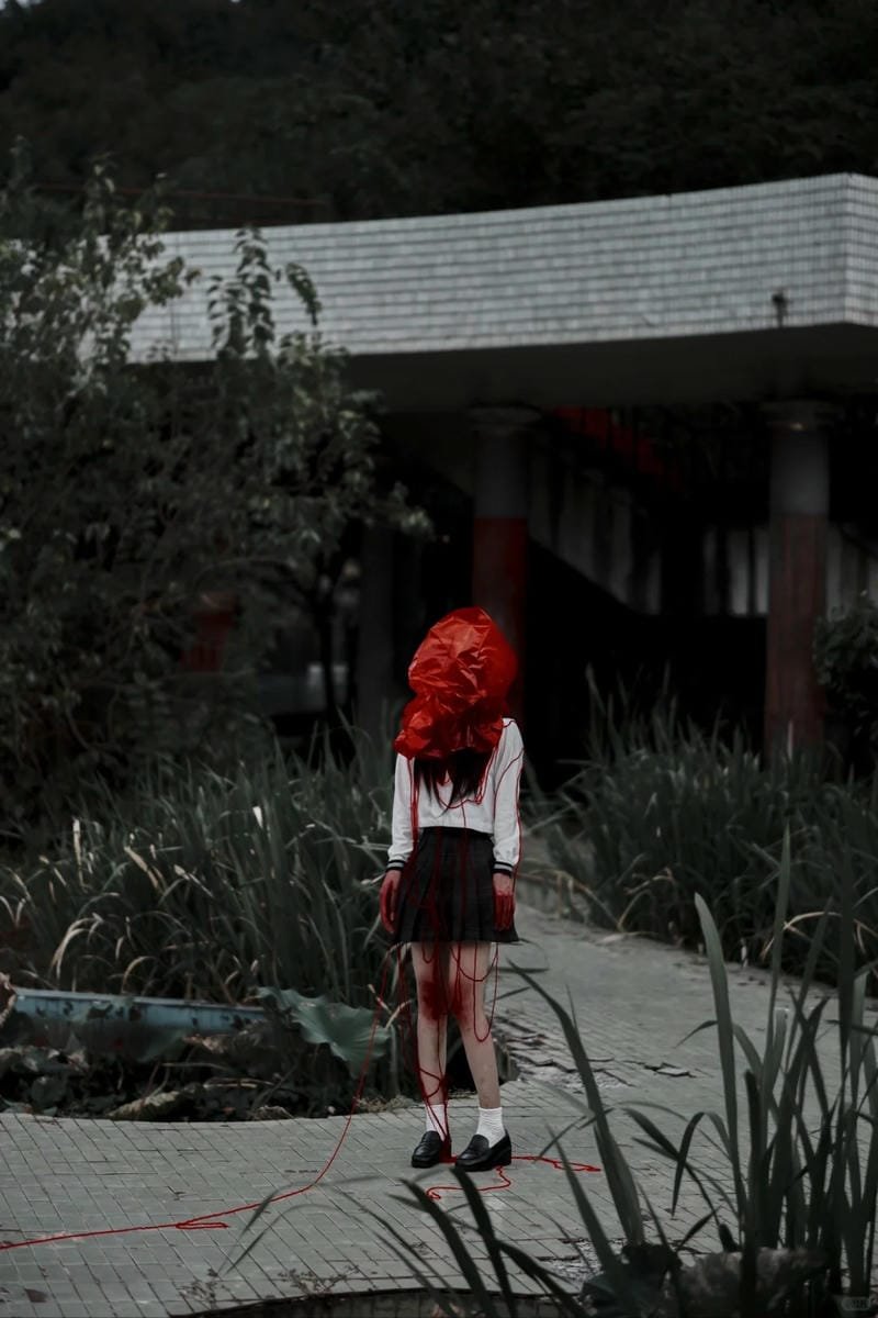 Ma nữ cosplay trong lâu đài hoang tàn giữa đêm