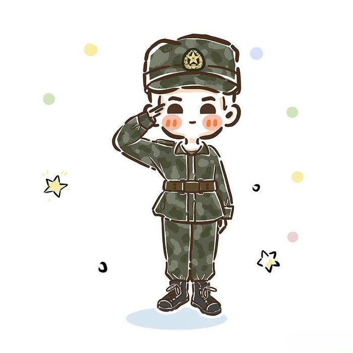 Tranh vẽ chú bộ đội chibi nữ nét chì mộc mạc