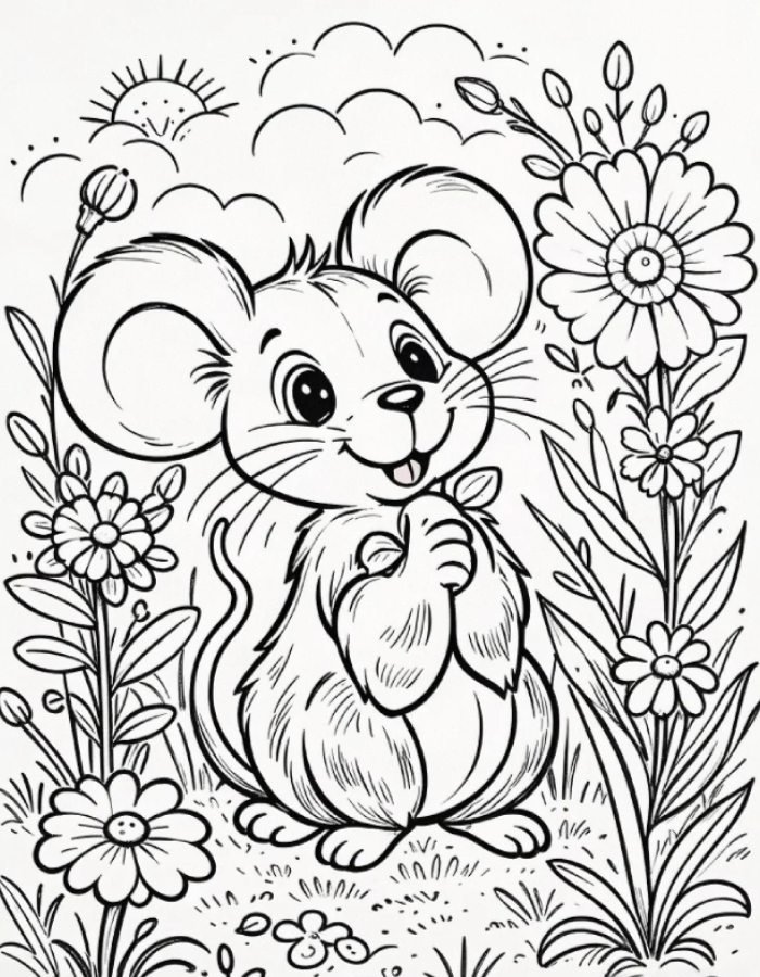 ấn tượng gần gũi tranh tô màu hình con chuột