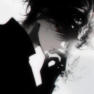 ảnh anime trắng đen ánh sáng trầm buồn