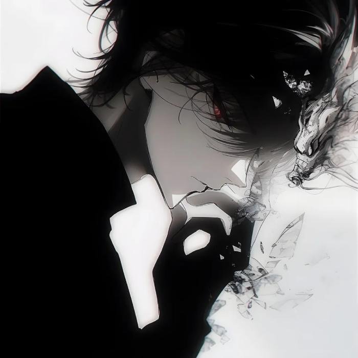 ảnh anime trắng đen ánh sáng trầm buồn