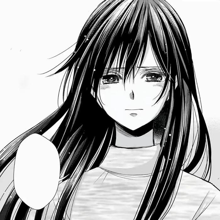 ảnh anime trắng đen nét cực ngầu nữ