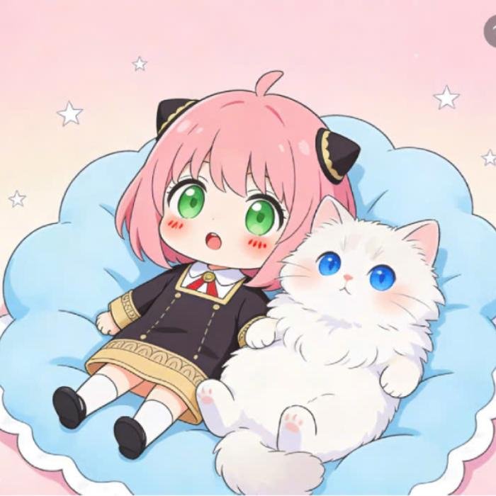 ảnh mèo anime ánh mắt tròn đáng yêu