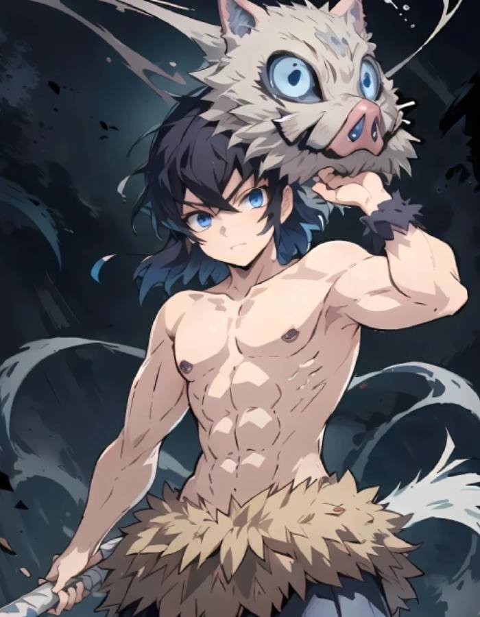 ánh nhìn inosuke ảnh anime thanh gươm diệt quỷ