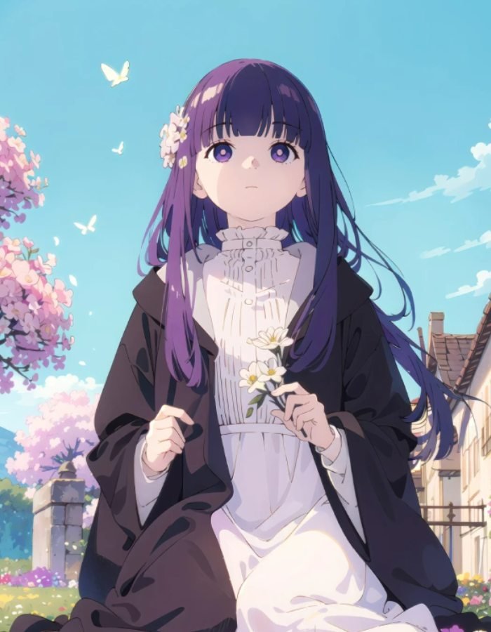 ánh nhìn trầm lặng của ảnh fern anime