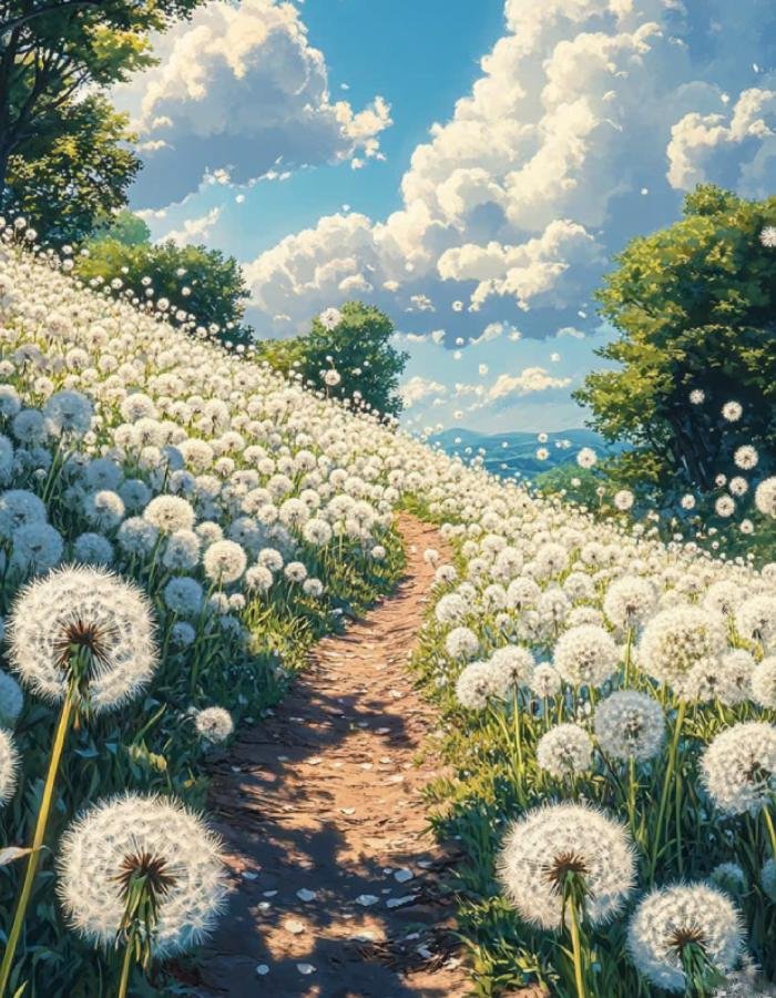 ảnh phong cảnh anime bình minh phủ sương