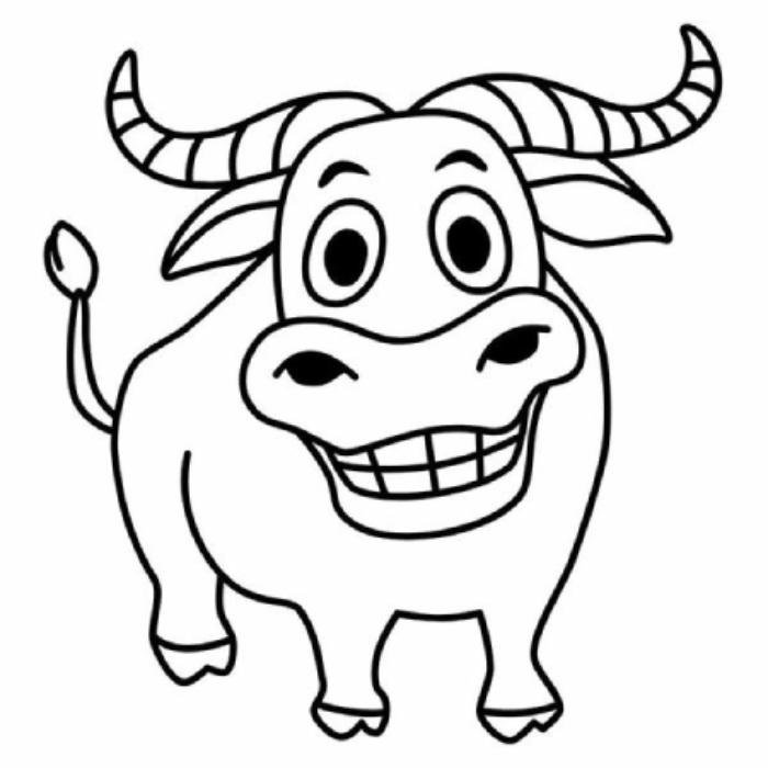 bài tập tô cho trẻ tranh tô màu con trâu cho bé
