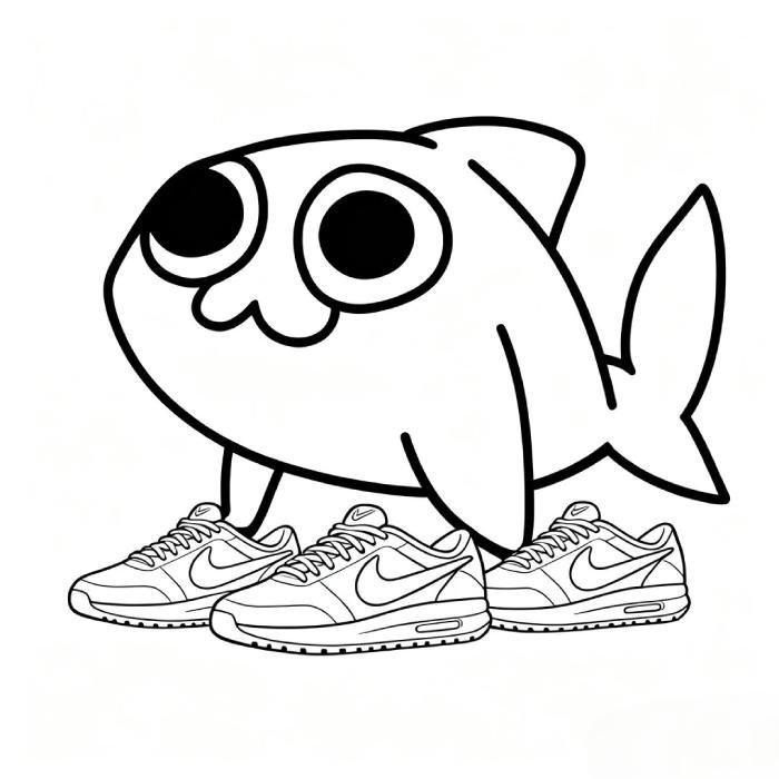 bài tập tranh tô màu cá mập cho bé mới học
