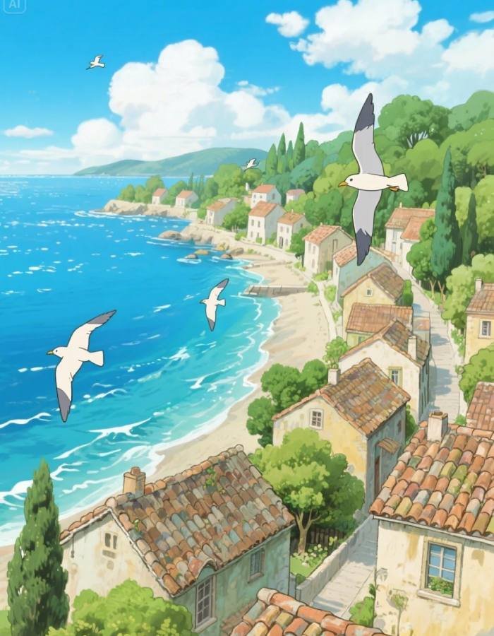 bầu trời ảnh phong cảnh anime trong xanh