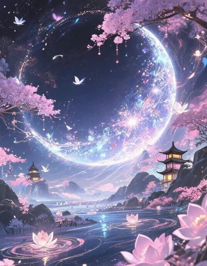 bầu trời sao lấp lánh ảnh phong cảnh anime