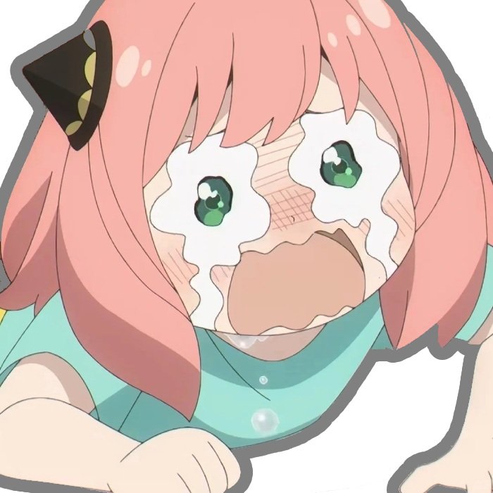 bé gái anime nức nở sticker khóc