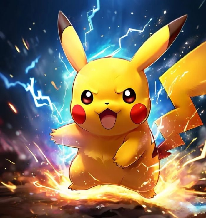 biểu cảm vui vẻ đặc trưng ảnh Pikachu