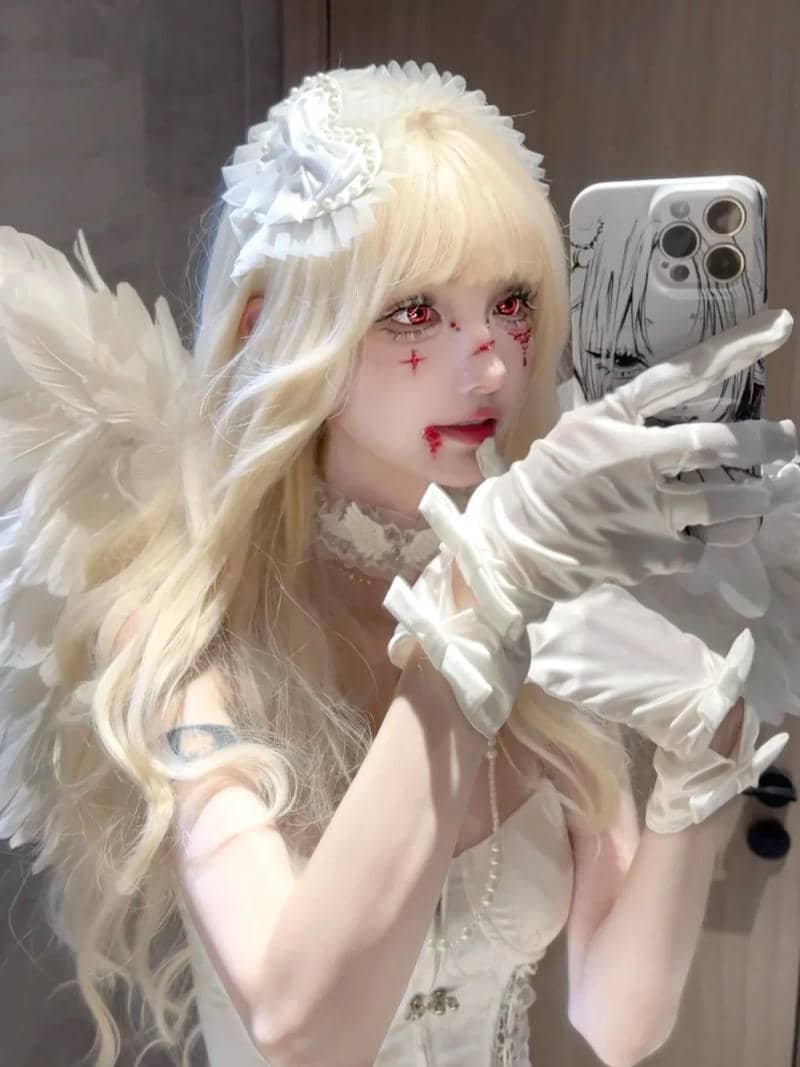 bộ ảnh Halloween cosplay ma girl đáng sợ