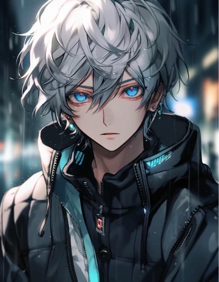 bóng đen bao quanh hình nền anime nam