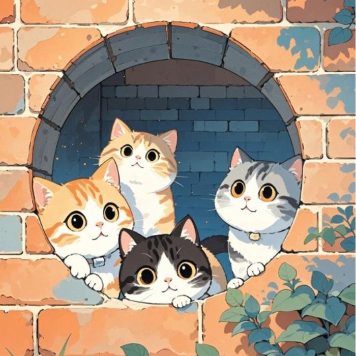 cảm giác dễ thương trong ảnh mèo anime